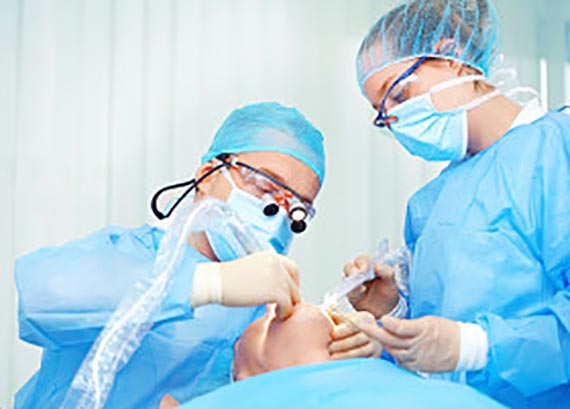 Doctors performing surgery