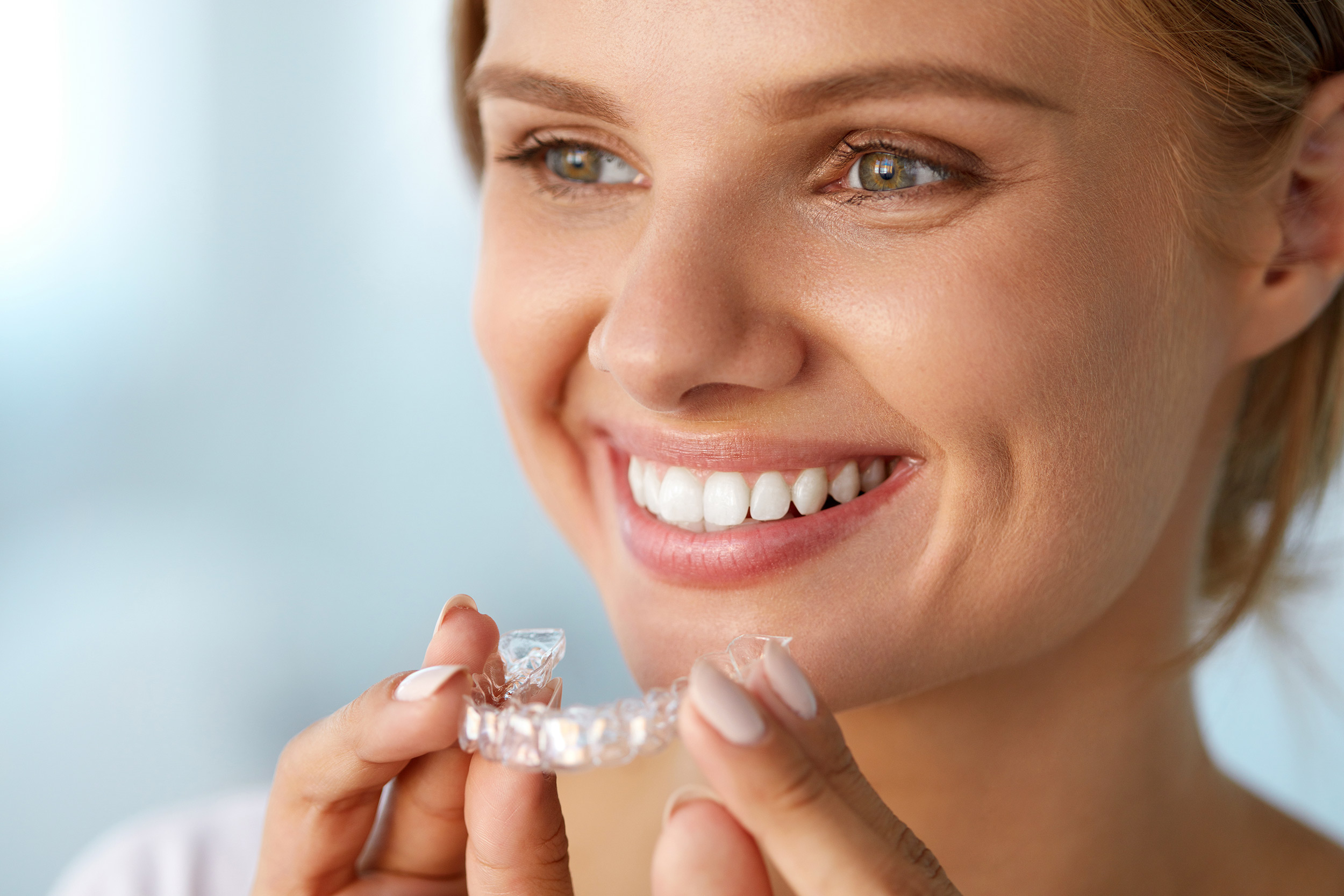 Girl smiling in dentist